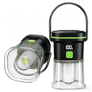 IPRee LY27 1500mAh LED Camping Lantern 350LM 7 Modes Type C Rechargeable Work Light with Digital Display Battery Indicat