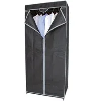 Spetebo Stoffschrank Stoff Kleiderschrank dunkelgrau - 160 x 70 cm