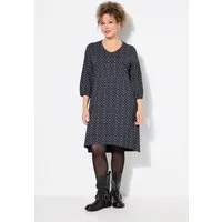 Ulla Popken Jerseykleid Jerseykleid A-Linie V-Ausschnitt 3/4-Arm