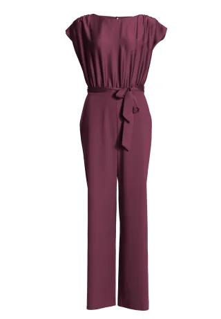 SWING - Jumpsuit aus Material-Mix merlot red - Gr. - 36