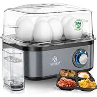 KESSER Eierkocher inkl. Messbecher mit Eipick und Omlettschalen, Bis 8 Eier, 500 W, Warmhaltefunktion, drei Härtegrade