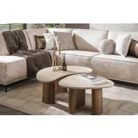 KAWOLA Couchtisch PRETO (Set, 2-St), Keramik weiß