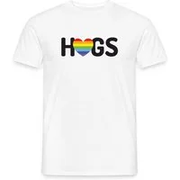 Spreadshirt T-Shirt Hugs LGBTQ+ Regenbogenherz Männer T-Shirt (1-tlg)