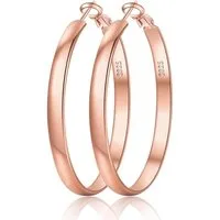 LuxusKollektion Paar Creolen Creolen Silber 925 Damen Hypoallergen 14K Vergoldet 50mm Rosegold 50MM