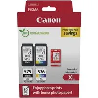 Canon 2 Druckerpatronen Tinte PG-575 XL BK / CL-576 XL tri-color Photo Value Tintenpatrone