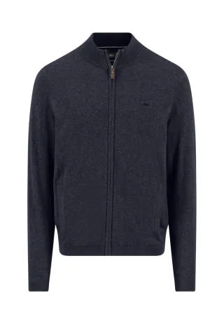 Fynch Hatton - Strickjacke aus baumwoll-Kaschmir-Mix blau - Gr. - XXL