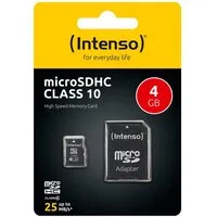 Intenso Intenso Micro SDHC Karte 4GB Speicherkarte Class 10 Speicherkarte