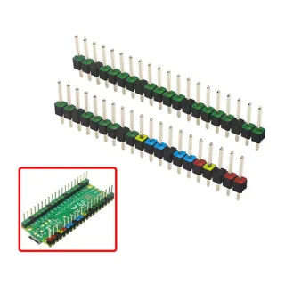 2pcs Raspberry Pi Pico Colorful Pin Header 20 Pins 2.54mm Spacing Gold-Plated Pins Quick Pin Identification Easy Solderi