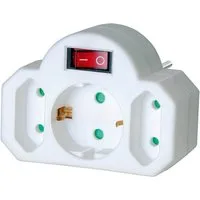 Brennenstuhl Adapterstecker Euro 2 + Schutzkontakt 1 mit Schalter Mehrfachsteckdose