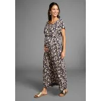 Neun Monate Umstandskleid Langes Schwangerschafts- und Still-Kleid Jersey-Kleid für Schwangerschaft und Stillzeit