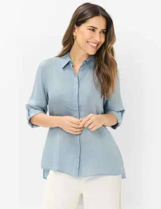 Brax Damen Hemd Style VICKI vintage blue, hellblau, Gr. 44