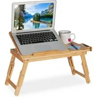 relaxdays Laptoptisch Klappbarer Laptoptisch aus Bambus