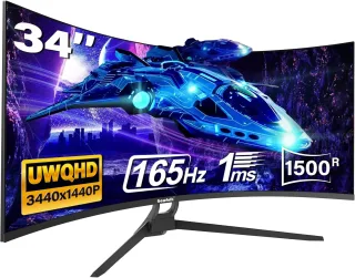Gawfolk GF340C [34'' Curved UWQHD VA 165Hz 2xHDMI Displayport 1ms Reaktionszeit] schwarz