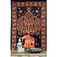 Guru-Shop Tagesdecke Boho Style Wandbehang, indische Tagesdecke -..