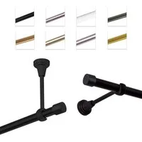 MDEKOR Gardinenstange Vorhangstange 19mm, 1-läufig, 1-läufig Wand oder Deckenmontage, 120 cm Schwarz Matt