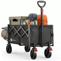 SUNULA Bollerwagen Faltbarer Bollerwagen mit Erweiterbarer Heckklappe, 100KG, 80L + 35L, Erweiterbare Heckklappe für einfachen Einstieg von Hunden