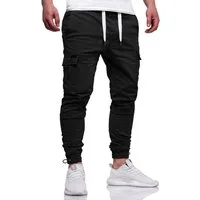 DAILY COTTON Cargohose mit elastischem Bund Slim-Fit Herren Jogger-Hose Jeans mit Gummibund & Cargo-Taschen Pants
