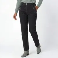 Aurela Damenmode Straight-Jeans Stretch Jeans Damen Schlupfhose Kurzgröße Jeanshose Denim mit Gummizug, Größe 36 bis 54
