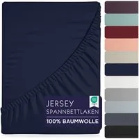 BRB HOME Spannbettlaken Spannbettlaken Jersey Baumwolle für Topper Boxspringbett bis 27 cm, Baumwolle, Gummizug: Rundum, (1 Stück), Matratzen bis 27 cm Höhe, OEKO TEX Standard 100, Jersey Spannbetttuch