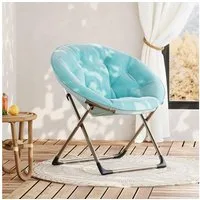 GarveeMore Relaxsessel gepolsterter Lazy-Sofa-Sessel für Schlafzimmer,Wohnzimmer, extragroßer Bequemer weicher Klappliegestuhl mit Metallgestell