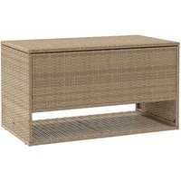vidaXL Gartenbox Outdoor-Kissenbox Beige 100x55x55,5 cm Poly Rattan