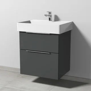 Sanipa 3way Waschtischunterbau zu Duravit Dura Square Waschtisch mit 2 Auszügen, Anthrazit-Matt UM42622