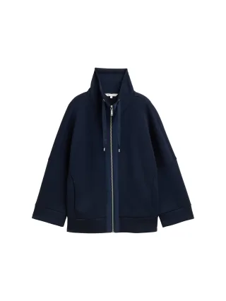 Tom Tailor - Boxy Fit Scuba Sweatjacke sky captain blue - Gr. - S
