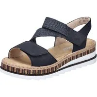 Rieker Keilsandalette Riemchensandale, Sommerschuh, Urlaubschuh mit Klettriemchen