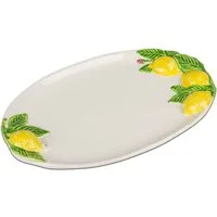formano Dekofigur Servierplatte Porzellan Zitronenplatte Oval 38cm Dekoplatte Porzellan