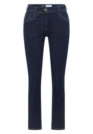 CECIL - Mid Waist Straight Leg Jeans im Casual Fit rinsed wash - Gr. - 28