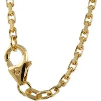 HOPLO Goldkette Ankerkette diamantiert Länge 45cm - Breite 1,8mm - 585-14 Karat Gold, Made in Germany