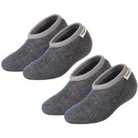 TippTexx 24 Socken 2 Paar warme Stiefelsocken, Grau mit Wolle, Roßhaarsocken, Nässeschutz (2 Paar)