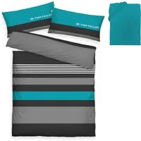 TOM TAILOR HOME Bettwäsche Carl in Gr. 135x200 oder 155x220 cm, Renforcé, 3 teilig, mit GRATIS-Zugabe: Spannbettlaken, 100% Baumwolle, mit Reißverschluss