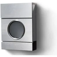 Radius Wandbriefkasten Briefkasten Letterman MB Edelstahl inkl. LED-Licht, inkl. akkubetriebener LED-Innenbeleuchtung