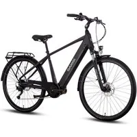 SAXXX E-Bike Cityrad 28 Zoll, 70 Nm Antrieb, Mittelmotor, max. 100km, 95 % vormontiert, 9 Gang SHIMANO Alivio Schaltwerk, Kettenschaltung, Mittelmotor, 418 Wh, (Für Alltag, Arbeitsweg und längere Fahrten auf wechselnden Strecken), hydr. Bremsen, bis 