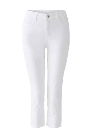 Oui - Caprihose slim fit weiß - Gr. - 34