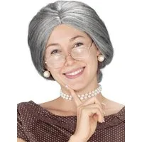Fun World Kostüm-Perücke Oma - Großmutter Kostüm Perücke für Fasching, Aufsehenerregende Damenperücke für aufsehenerregende Auftritte