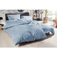 Primera Bettwäsche Uni Luxus-Satin in Gr. 135x200, 155x220 oder 200x200 cm, Satin, 2 teilig, Bettwäsche aus Baumwolle, unifarbene Bettwäsche mit Reißverschluss