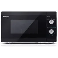 Sharp Mikrowelle YC-MG01E-B, 20L, 800W Mikrowelle, 1000W Grill, Manuell, Schwarz