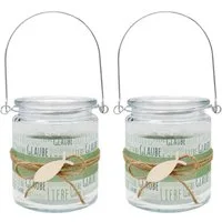 ZauberDeko Windlicht Windlicht Glaube Liebe Hoffnung Salbei Fisch Kommunion Konfi 9cmH 2Stk