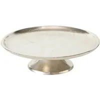BOLTZE GRUPPE GmbH Tablett Deko-Tablett FLAIRE, Ø 19 cm, Silbergrau, Aluminium, (1-tlg)