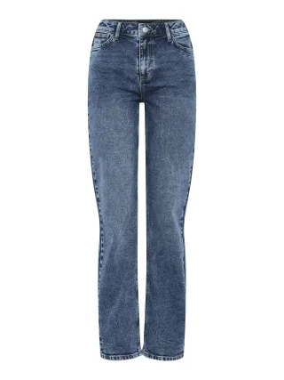 PIECES - PCKELLY MW STRAIGHT JEANS MB402 NOOS BC Medium Blue Denim - Gr. - 32