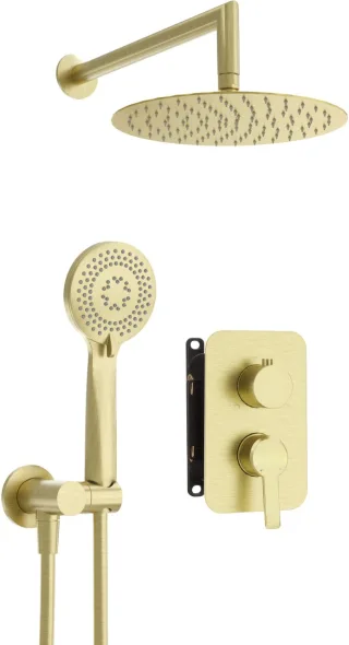 Neuesbad Serie 200 Unterputz-Duschset mit Smart-Box, Gold gebürstet NB1DEBXYZRQAM1
