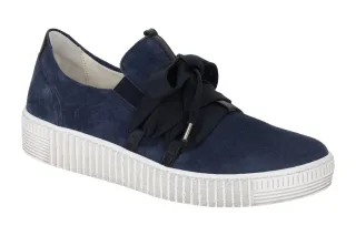 Gabor 83.333.16 Damen Slipper marineblau + wei? grau Used-Look Echtleder Komf...