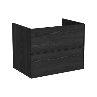 VitrA New Metropole Edge Waschtischunterschrank mit 2 Vollauszügen 78 x 52 x 60 cm Schwarz,67392 67392
