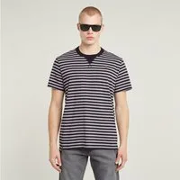 G-STAR T-Shirt Nifous Stripe mit geripptem Einsatz vorne