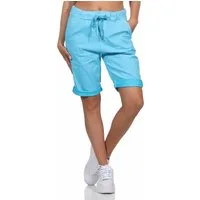 OriginalYou Chinoshorts Damenhose Kurze Damen Sommerhose Chino Shorts Schlupf Bermuda Stretchgewebe in modernem Knitterlook, elastischer Bund mit Kordelzug