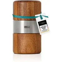 AdHoc Muskatmühle MUSKATO aus Akazienholz und Edelstahl manuell, hochwertige Gewürzmühle, auch für Tonkabohnen