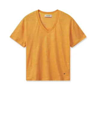 MOS MOSH - MMCasa V-SS Foil Tee blazing orange - Gr. - S