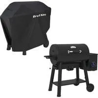 Crown Pellet Smoker 500 - BUNDLE schwarz, iQue Smart Steuerung, inkl. Schutzhülle